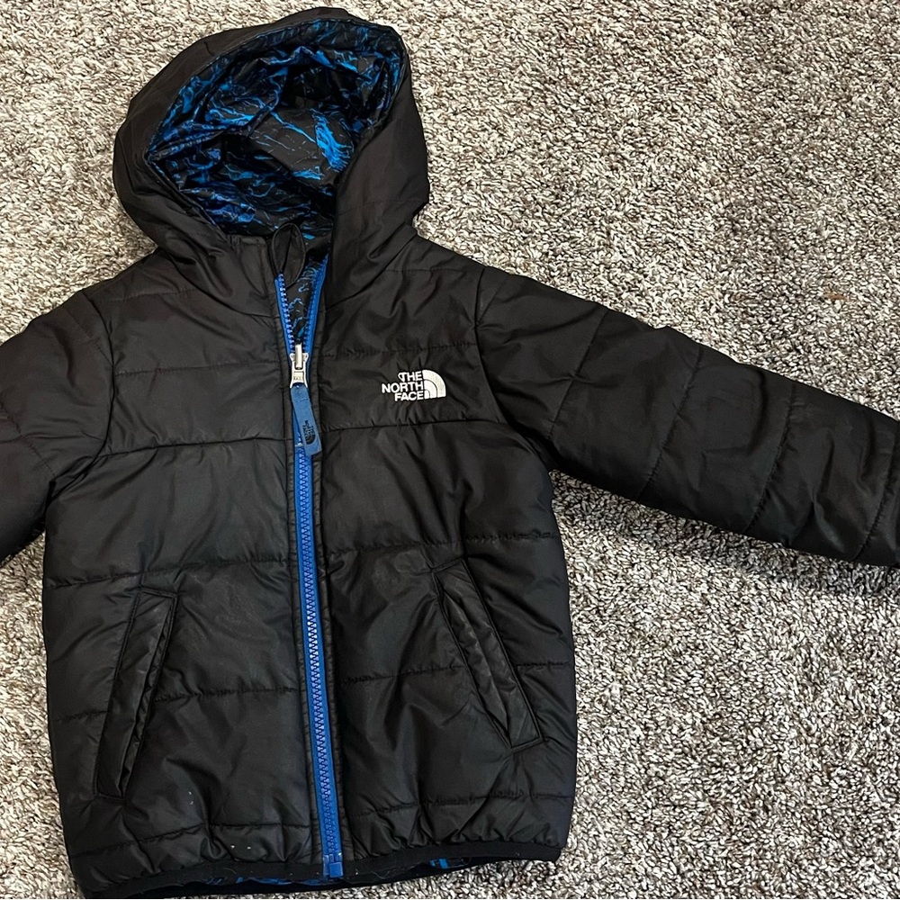 The North Face Kids Black and Blue Puffer Jacket